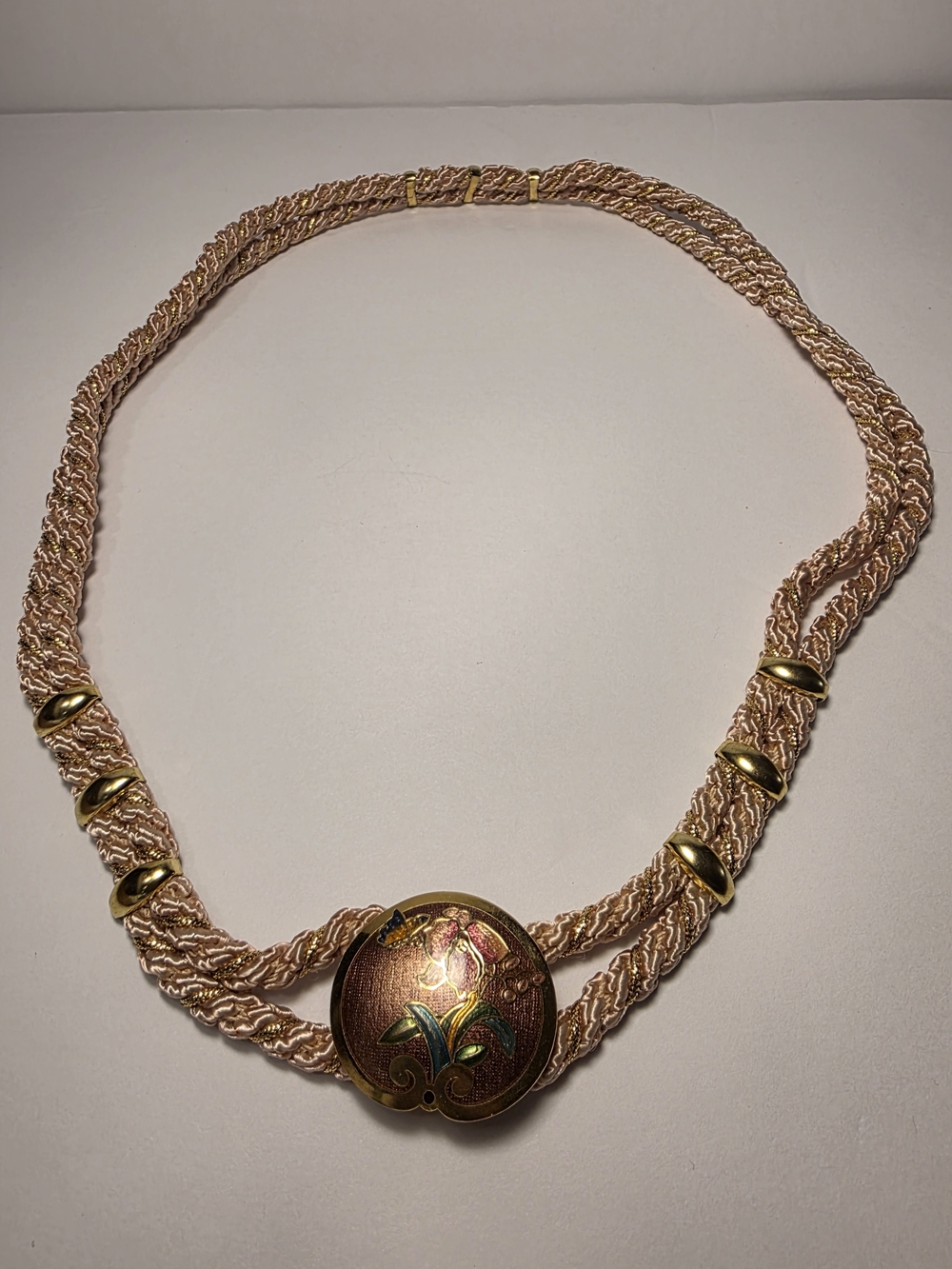 Vintage Style Rope Belt Floral Medallionn Boho Waist Chain Statement.
